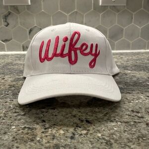 NEW wifey baseball hat adjustable size. Bride hat, wifey hat, white hat.